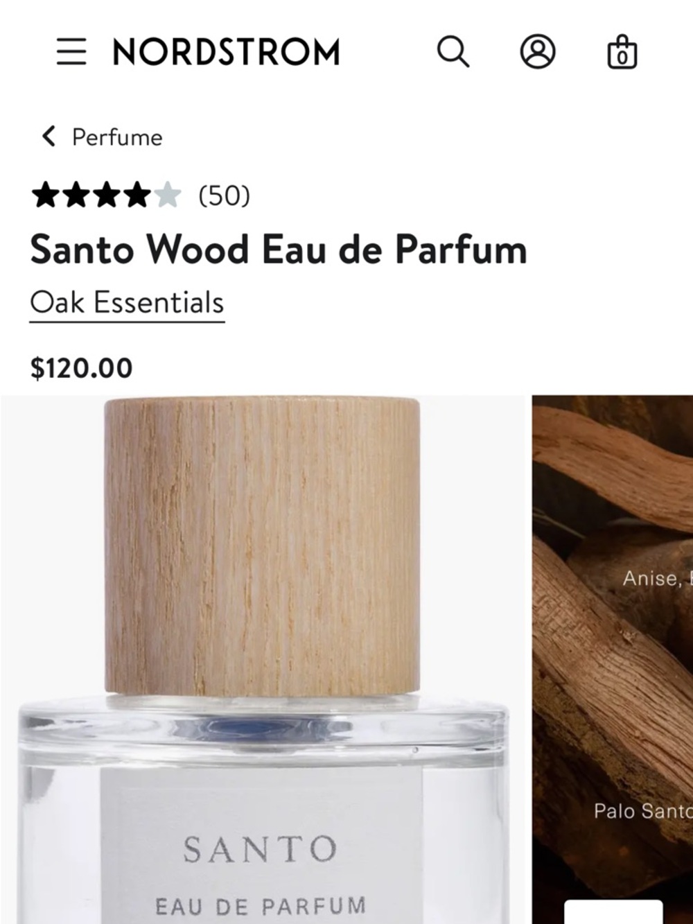 Essentials Santo Wood Clear Bottle with Light Wood Cap